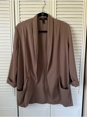 Forever 21 Taupe Open-Front Blazer